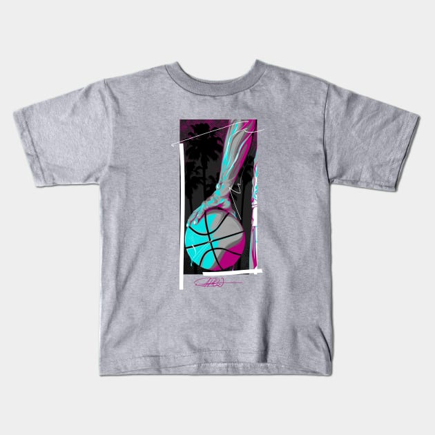 Streetball | Miami Beach Kids T-Shirt by Dark Wing Art